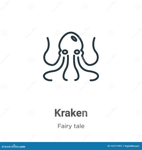 Kraken Outline Vector Icon. Thin Line Black Kraken Icon, Flat Vector ...