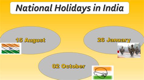 National holidays in India. List of National holidays in India. - YouTube