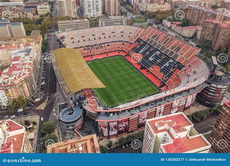 Aerial View of Mestalla Stadium Editorial Photography - Image of soccer ...