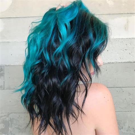 balayage hair | Teal hair, Dyed hair, Split dyed hair