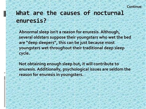 PPT - Nocturnal Enuresis: Causes, Symptoms, Daignosis, Prevention and Treatment PowerPoint ...