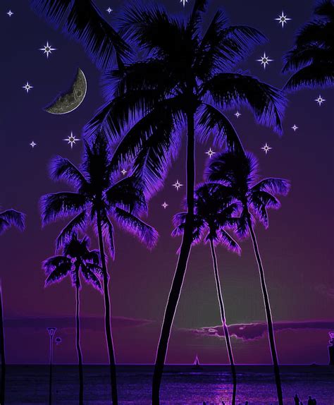 720P free download | Neon Palms, beach, island, sunset, tropical, HD ...