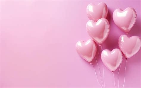 Premium AI Image | Pink heart shaped helium balloons on pink background