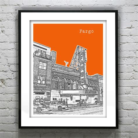 Fargo North Dakota Poster Skyline Art Print ND Version 2 - Etsy