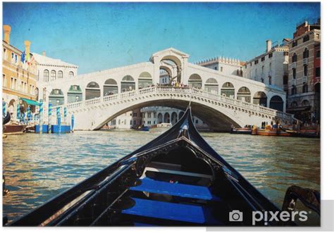 Poster Gondola sotto il ponte di Rialto - Venezia - PIXERS.CO.NZ