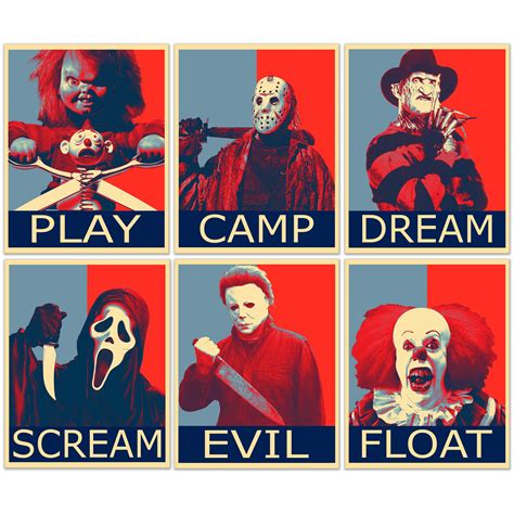 Horror Movie Villain Hope Prints - Set of 6 (11 inches x 14 inches ...