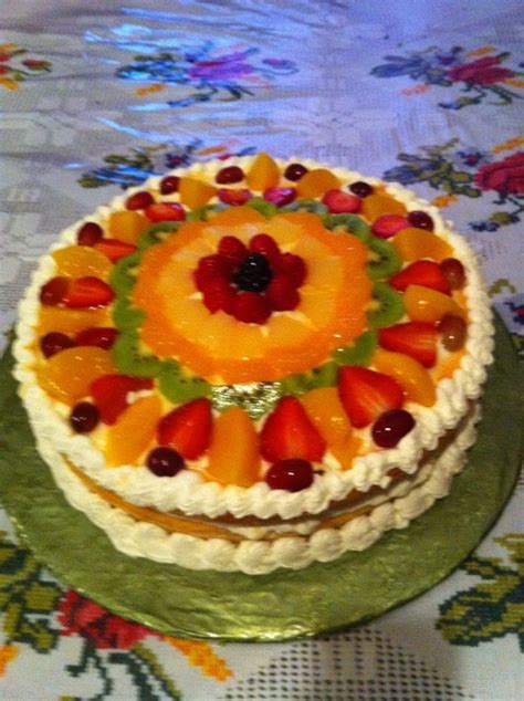 Fruit Cake w cream cheese fillinh — Fresh Fruit Cakes | Fresh fruit cake, Fruit cake, Cake with ...