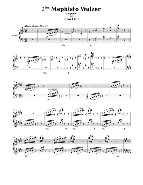 Liszt - Mephisto Waltz No. 2 Sheet music for Piano (Solo) | Musescore.com