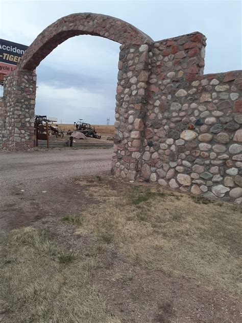 Cobblestone Decorative Entryway at Terry Bison Ranch Cheyenne Wyoming Stock Image - Image of ...