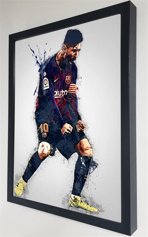 Messi poster painting canvas Barcelona F.C art wall Decor | Etsy