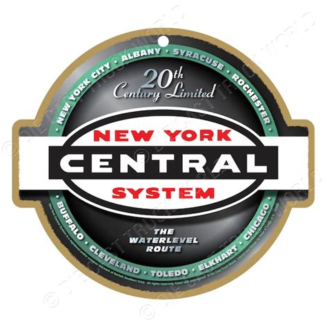 New York Central Railroad Logo Wood Plaque / Sign