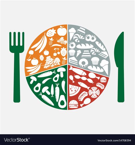 Food icons in circle Royalty Free Vector Image