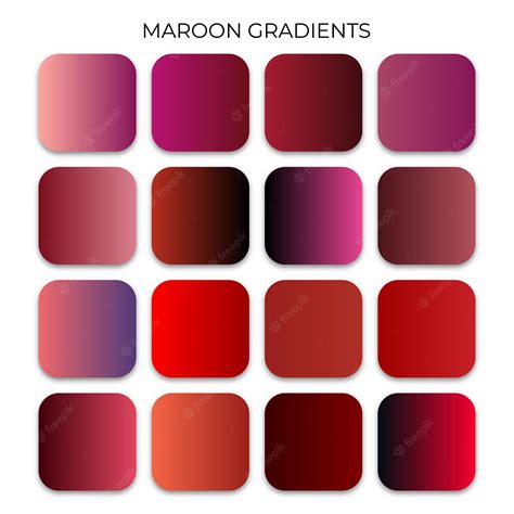 Premium Vector | SET OF MAROON GRADIENT COLOR PALETTE