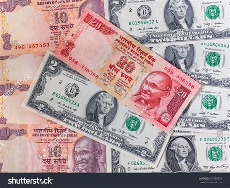 Indian Rupee American Dollar Background Stock Photo 673769236 ...