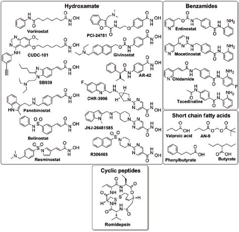 HDAC inhibitors under clinical development. Clinical trials for each... | Download Scientific ...