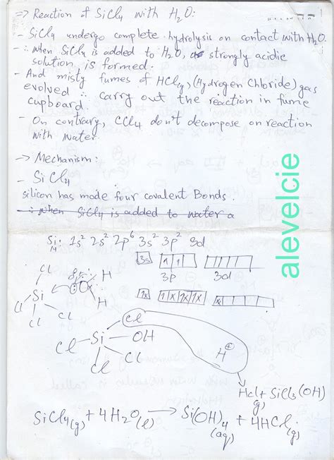 A'Level CIE: Reaction of SiCl4 with Water AS Level Chemistry 9701