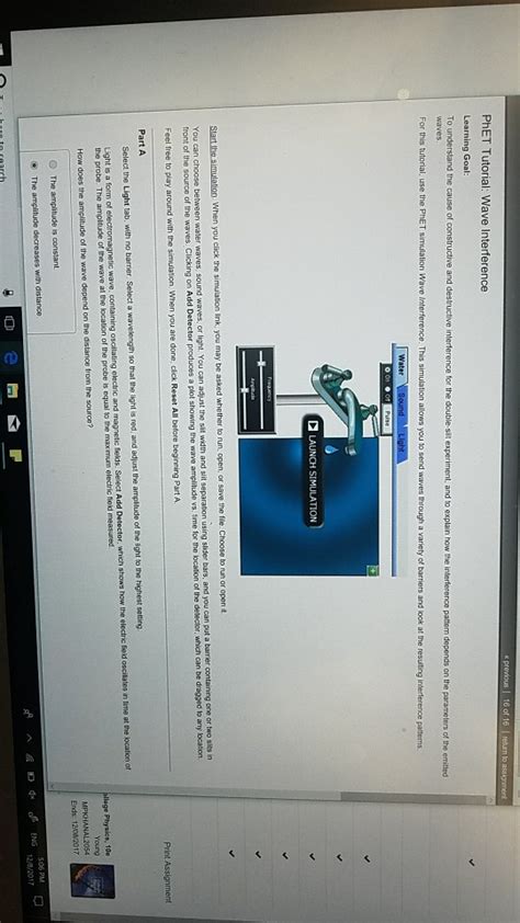 Solved PhET Tutorial: Wave Interference Learning Goal: For | Chegg.com
