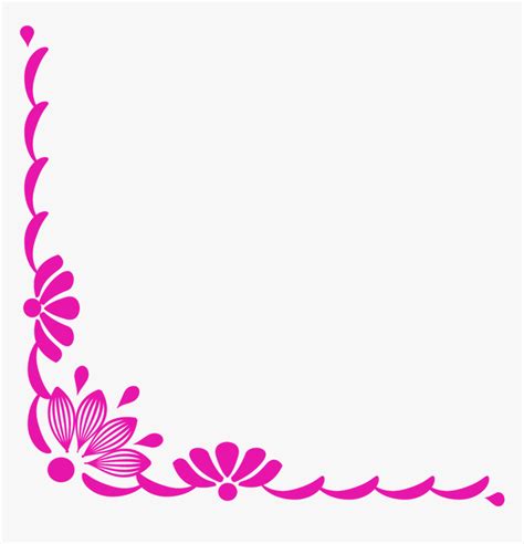 Flower Corner Border Design Png, Transparent Png - kindpng