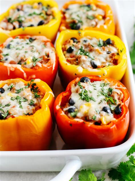 Mexican Stuffed Bell Peppers - Eat Yourself Skinny