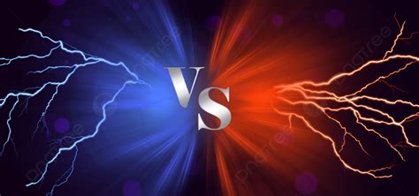 Vs Lightning Blue Red Light Effect Background, Vs, Electric Current ...