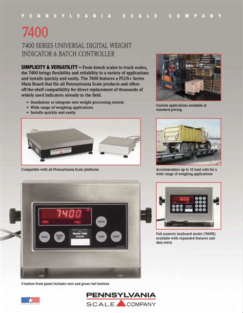 Electronic Scales & Weigh Indicators | Pennsylvania Scale Company