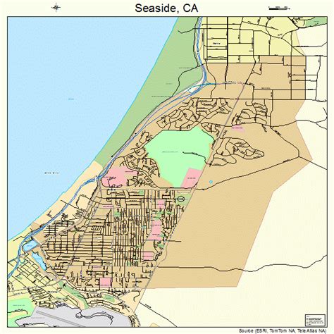 Seaside California Street Map 0670742