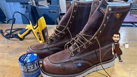 Waterproofing Leather Boots (Applying Sno-Seal to Thorogood Work Boots ...