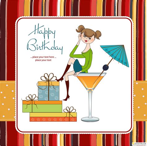 Birthday girl cards » Векторные клипарты, текстурные фоны, бекграунды, AI, EPS, SVG