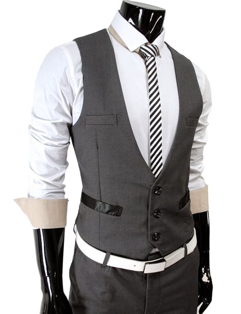 TheLees (TLV1) Mens Business Slim fit 3 Button Vest Waist Coat | Mens vest fashion, Mens outfits ...