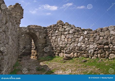 Ruins of ancient castle stock image. Image of frightful - 21524225