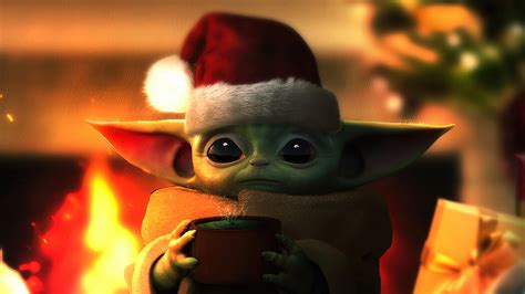 Christmas Baby Yoda Star Wars 4K #5930h Wallpaper PC Desktop