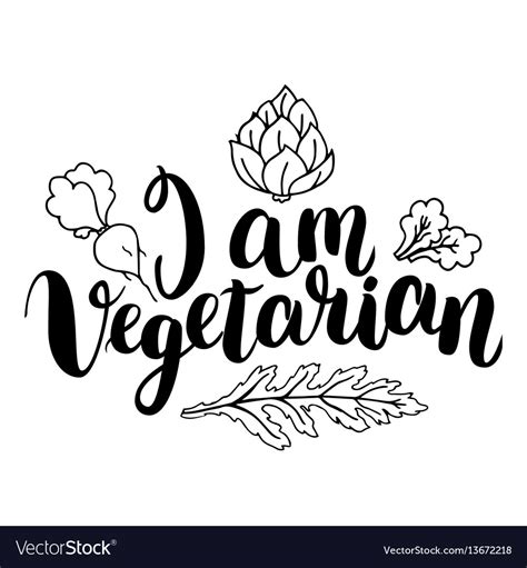 I am vegetarian inspirational quote about Vector Image