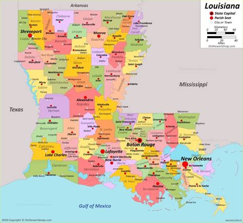 Louisiana State Map | USA | Maps of Louisiana (LA)