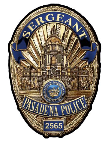 Pasadena Police Department (SERGEANT) Badge all Metal Sign with your ...