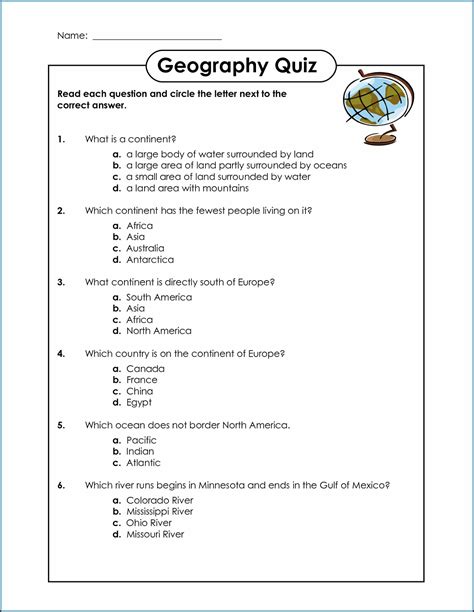 2Nd Grade Geography Worksheets - Printable Calendars AT A GLANCE