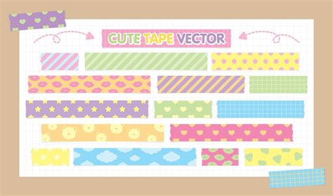 cute tape collection graphic element for decorating your artwork ...