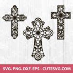 Mandala Cross SVG - Easter Cross SVG - ZENTANGLE CROSS SVG