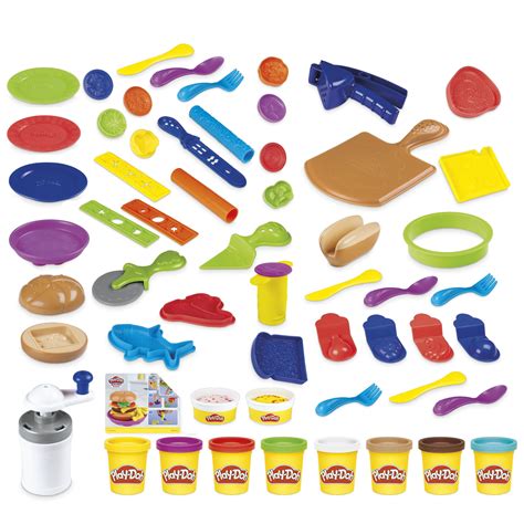 Play-Doh Kitchen Creations Deluxe Dinner Playset with 10 Cans of Dough - Walmart.com - Walmart.com