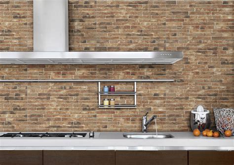 Brick wall tiles, Brick kitchen, Kitchen wall tiles