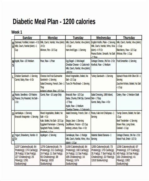 Diabetic Meal Planning Template Fresh 10 Meal Plan Examples Samples ...