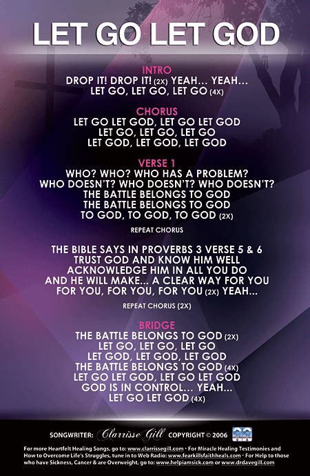 let go and let god - Google Search | Let god, Let go and let god, Song ...