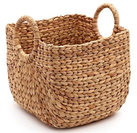 I love a good-sized storage basket made of natural materials such as Water Hyacinth or Seagrass ...