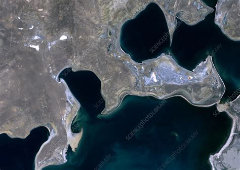 Aral Sea in 1986, satellite image - Stock Image - C059/1666 - Science Photo Library