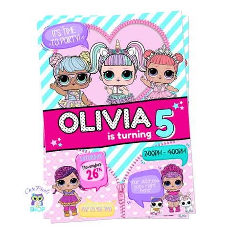 LOL Surprise Dolls Invitation - LOL Birthday Invitation – Cute Pixels Shop