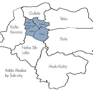 1 Administrative map of Addis Ababa city and its sub-cities | Download ...