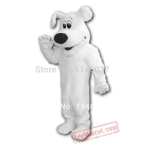 Custom Big White Dog Adult Mascot Costume