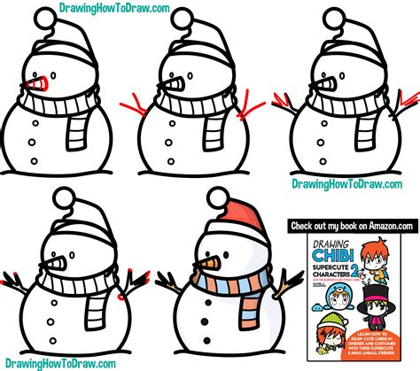 How to Draw a Snowman Easy Step by Step Drawing Tutorial for Kids – How ...