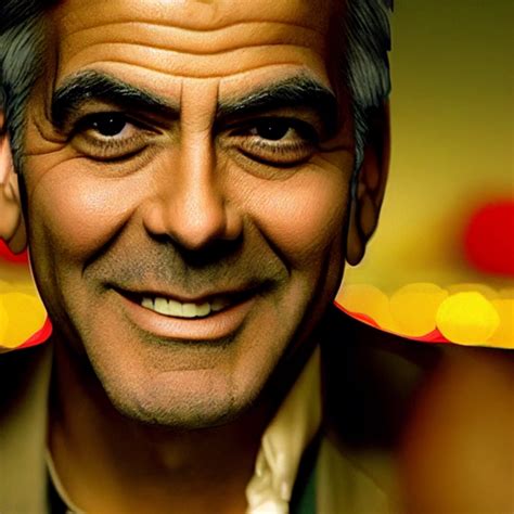 photo. George Clooney talking with camera. Mouth open | Midjourney