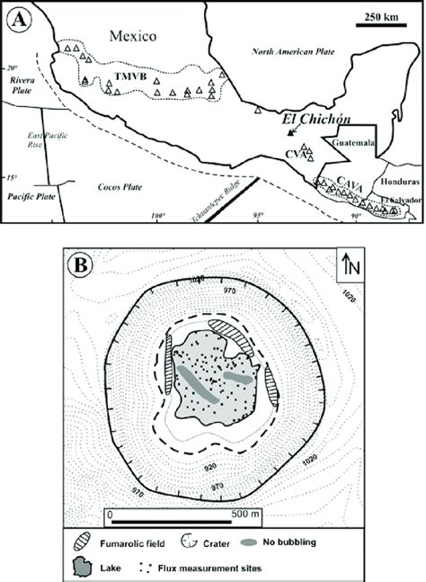 A: Location map of El Chichón volcano in southern Mexico. Modified from ...