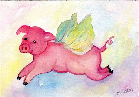 Flying Pig Painting at PaintingValley.com | Explore collection of ...